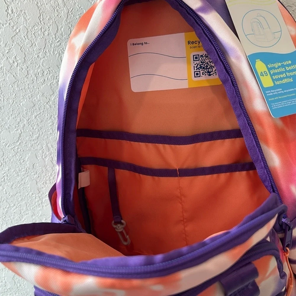 Ecotech Orange and Purple Bag with Tie-Dye Design